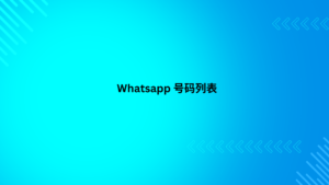 Whatsapp 號碼列表